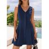 image:imagePRETTYGARDEN Summer Dresses for Women 2026 V Neck Sleeveless A Line Tank Top Spring Casual Beach Vacation Short SundressesNavy Blue