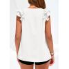 image:imagePRETTYGARDEN Womens Blouses Dressy Casual 2026 Summer V Neck Ruffle Cap Sleeve Business Work Tops Spring Teacher ShirtsWhite