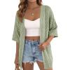 image:imagePRETTYGARDEN Womens Lightweight Summer Cardigans 2026 Short Sleeve Knit Crochet Coverups Spring Boho Beach Vacation ClothesGreen