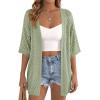 image:imagePRETTYGARDEN Womens Lightweight Summer Cardigans 2026 Short Sleeve Knit Crochet Coverups Spring Boho Beach Vacation ClothesGreen