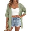 image:imagePRETTYGARDEN Womens Lightweight Summer Cardigans 2026 Short Sleeve Knit Crochet Coverups Spring Boho Beach Vacation ClothesGreen