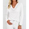 image:imagePRETTYGARDEN Womens Spring Tops 2026 Dressy Cowl Neck Long Sleeve Shirts Loose Business Casual Blouses Teacher Tunic TopWhite