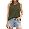 image:imagePRETTYGARDEN Womens Summer Tops 2026 Spring Fashion Sleeveless Tank Tops Casual Loose Fit Shirts Beach Vacation ClothesArmy Green