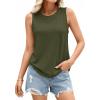 image:imagePRETTYGARDEN Womens Summer Tops 2026 Spring Fashion Sleeveless Tank Tops Casual Loose Fit Shirts Beach Vacation ClothesArmy Green