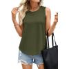 image:imagePRETTYGARDEN Womens Summer Tops 2026 Spring Fashion Sleeveless Tank Tops Casual Loose Fit Shirts Beach Vacation ClothesArmy Green