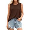 image:imagePRETTYGARDEN Womens Summer Tops 2026 Spring Fashion Sleeveless Tank Tops Casual Loose Fit Shirts Beach Vacation ClothesBrown