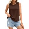 image:imagePRETTYGARDEN Womens Summer Tops 2026 Spring Fashion Sleeveless Tank Tops Casual Loose Fit Shirts Beach Vacation ClothesBrown