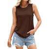 image:imagePRETTYGARDEN Womens Summer Tops 2026 Spring Fashion Sleeveless Tank Tops Casual Loose Fit Shirts Beach Vacation ClothesBrown