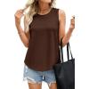 image:imagePRETTYGARDEN Womens Summer Tops 2026 Spring Fashion Sleeveless Tank Tops Casual Loose Fit Shirts Beach Vacation ClothesBrown