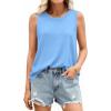 image:imagePRETTYGARDEN Womens Summer Tops 2026 Spring Fashion Sleeveless Tank Tops Casual Loose Fit Shirts Beach Vacation ClothesLight Blue