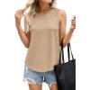image:imagePRETTYGARDEN Womens Summer Tops 2026 Spring Fashion Sleeveless Tank Tops Casual Loose Fit Shirts Beach Vacation ClothesLight Khaki