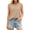 image:imagePRETTYGARDEN Womens Summer Tops 2026 Spring Fashion Sleeveless Tank Tops Casual Loose Fit Shirts Beach Vacation ClothesLight Khaki