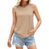 image:imagePRETTYGARDEN Womens Summer Tops 2026 Spring Fashion Sleeveless Tank Tops Casual Loose Fit Shirts Beach Vacation ClothesLight Khaki