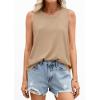 image:imagePRETTYGARDEN Womens Summer Tops 2026 Spring Fashion Sleeveless Tank Tops Casual Loose Fit Shirts Beach Vacation ClothesLight Khaki