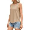 image:imagePRETTYGARDEN Womens Summer Tops 2026 Spring Fashion Sleeveless Tank Tops Casual Loose Fit Shirts Beach Vacation ClothesLight Khaki