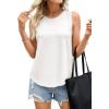 image:imagePRETTYGARDEN Womens Summer Tops 2026 Spring Fashion Sleeveless Tank Tops Casual Loose Fit Shirts Beach Vacation ClothesWhite
