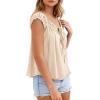 image:imagePRETTYGARDEN Womens Tie Front Tank Tops 2026 Summer Fashion Cap Sleeve Babydoll Blouses Flowy Shirts Spring Going Out OutfitsApricot
