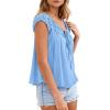 image:imagePRETTYGARDEN Womens Tie Front Tank Tops 2026 Summer Fashion Cap Sleeve Babydoll Blouses Flowy Shirts Spring Going Out OutfitsLight Blue