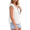 image:imagePRETTYGARDEN Womens Tie Front Tank Tops 2026 Summer Fashion Cap Sleeve Babydoll Blouses Flowy Shirts Spring Going Out OutfitsWhite