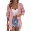 image:imagePRETTYGARDEN Womens Lightweight Summer Cardigans 2026 Short Sleeve Knit Crochet Coverups Spring Boho Beach Vacation ClothesPink