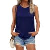 image:imagePRETTYGARDEN Womens Summer Tops 2026 Spring Fashion Sleeveless Tank Tops Casual Loose Fit Shirts Beach Vacation ClothesNavy Blue