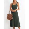 image:imagePRETTYGARDEN Spring Dresses for Women 2026 Summer Casual Sleeveless Square Neck A Line Knit Pleated Midi Cocktail Party DressArmy Green