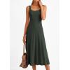 image:imagePRETTYGARDEN Spring Dresses for Women 2026 Summer Casual Sleeveless Square Neck A Line Knit Pleated Midi Cocktail Party DressArmy Green