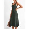 image:imagePRETTYGARDEN Spring Dresses for Women 2026 Summer Casual Sleeveless Square Neck A Line Knit Pleated Midi Cocktail Party DressArmy Green