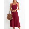 image:imagePRETTYGARDEN Spring Dresses for Women 2026 Summer Casual Sleeveless Square Neck A Line Knit Pleated Midi Cocktail Party DressBurgundy