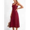 image:imagePRETTYGARDEN Spring Dresses for Women 2026 Summer Casual Sleeveless Square Neck A Line Knit Pleated Midi Cocktail Party DressBurgundy