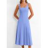 image:imagePRETTYGARDEN Spring Dresses for Women 2026 Summer Casual Sleeveless Square Neck A Line Knit Pleated Midi Cocktail Party DressLight Blue