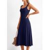 image:imagePRETTYGARDEN Spring Dresses for Women 2026 Summer Casual Sleeveless Square Neck A Line Knit Pleated Midi Cocktail Party DressNavy Blue