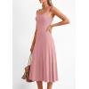 image:imagePRETTYGARDEN Spring Dresses for Women 2026 Summer Casual Sleeveless Square Neck A Line Knit Pleated Midi Cocktail Party DressPink