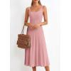 image:imagePRETTYGARDEN Spring Dresses for Women 2026 Summer Casual Sleeveless Square Neck A Line Knit Pleated Midi Cocktail Party DressPink