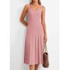 image:imagePRETTYGARDEN Spring Dresses for Women 2026 Summer Casual Sleeveless Square Neck A Line Knit Pleated Midi Cocktail Party DressPink