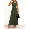 image:imagePRETTYGARDEN Summer Maxi Dresses for Women 2026 Sleeveless A Line Flowy Long Casual Sundress Wedding Guest Fashion ClothingArmy Green