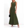 image:imagePRETTYGARDEN Summer Maxi Dresses for Women 2026 Sleeveless A Line Flowy Long Casual Sundress Wedding Guest Fashion ClothingArmy Green