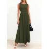 image:imagePRETTYGARDEN Summer Maxi Dresses for Women 2026 Sleeveless A Line Flowy Long Casual Sundress Wedding Guest Fashion ClothingArmy Green