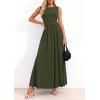 image:imagePRETTYGARDEN Summer Maxi Dresses for Women 2026 Sleeveless A Line Flowy Long Casual Sundress Wedding Guest Fashion ClothingArmy Green