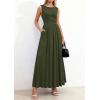 image:imagePRETTYGARDEN Summer Maxi Dresses for Women 2026 Sleeveless A Line Flowy Long Casual Sundress Wedding Guest Fashion ClothingArmy Green