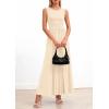 image:imagePRETTYGARDEN Summer Maxi Dresses for Women 2026 Sleeveless A Line Flowy Long Casual Sundress Wedding Guest Fashion ClothingBeige