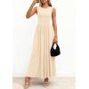 image:imagePRETTYGARDEN Summer Maxi Dresses for Women 2026 Sleeveless A Line Flowy Long Casual Sundress Wedding Guest Fashion ClothingBeige