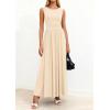 image:imagePRETTYGARDEN Summer Maxi Dresses for Women 2026 Sleeveless A Line Flowy Long Casual Sundress Wedding Guest Fashion ClothingBeige