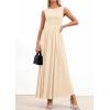 image:imagePRETTYGARDEN Summer Maxi Dresses for Women 2026 Sleeveless A Line Flowy Long Casual Sundress Wedding Guest Fashion ClothingBeige