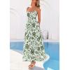 image:imagePRETTYGARDEN Womens 2026 Spring Boho Maxi Dress Eyelet Floral Long Flowy Sundresses Summer Beach Vacation ClothesFloral White Army Green