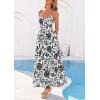 image:imagePRETTYGARDEN Womens 2026 Spring Boho Maxi Dress Eyelet Floral Long Flowy Sundresses Summer Beach Vacation ClothesFloral White Black