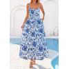 image:imagePRETTYGARDEN Womens 2026 Spring Boho Maxi Dress Eyelet Floral Long Flowy Sundresses Summer Beach Vacation ClothesFloral White Blue