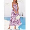 image:imagePRETTYGARDEN Womens 2026 Spring Boho Maxi Dress Eyelet Floral Long Flowy Sundresses Summer Beach Vacation ClothesFloral White Purple