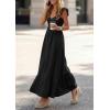 image:imagePRETTYGARDEN Womens 2026 Summer Casual Maxi Dresses Cap Sleeve V Neck Smocked Long Pockets Party Sundress Vacation OutfitsBlack
