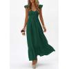 image:imagePRETTYGARDEN Womens 2026 Summer Casual Maxi Dresses Cap Sleeve V Neck Smocked Long Pockets Party Sundress Vacation OutfitsGreen